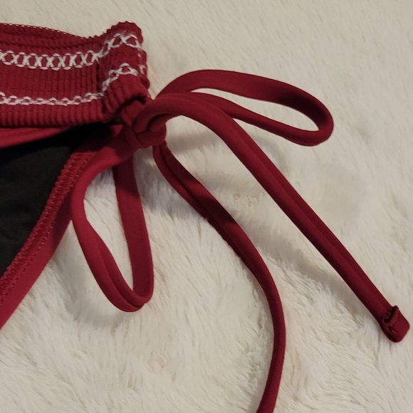 NWT-VENUS SWIMWEAR WOMENS MAROON  BIKINI BOTTOM WITH TIE SIDES-NWT-MUST HAVE - Picture 3 of 8